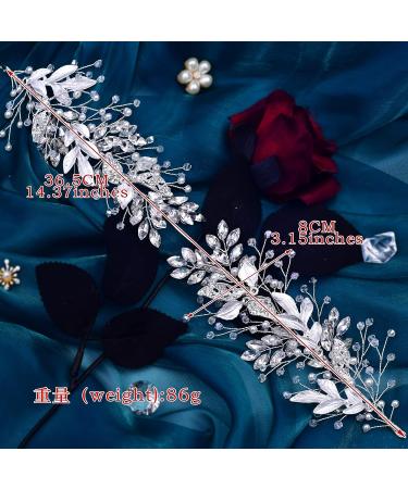 LOVFOIVER Rhinestone Wedding Headband - Handmade Leaf Crystal Bridal Hairpiece for Brides & Bridesmaids - Buy Online on GoSupps.com