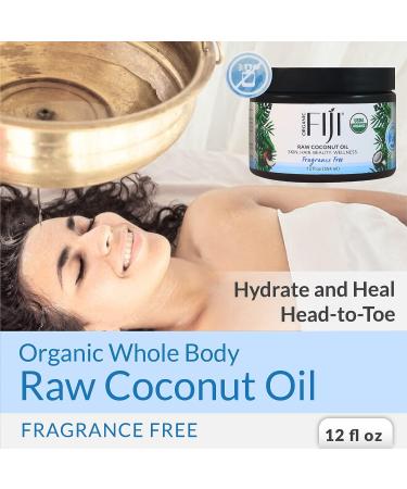 Organic Fiji Raw Cold Pressed Coconut Oil 12 oz for Hair, Skin, Face & Body | Massage Oil for Women, Men & Baby - Buy Online on GoSupps.com