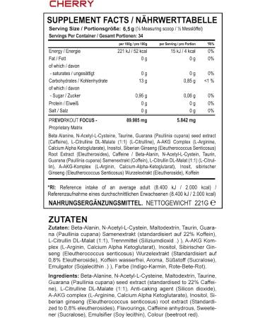 Evolabs Pre-Workout Focus Powder 221G - Cherry Pump & Gaming Booster with N-Acetyl-L-Cysteine Beta-Alanine Guarana & Siberian Ginseng - Boost Your Training Performance - Buy Online on GoSupps.com
