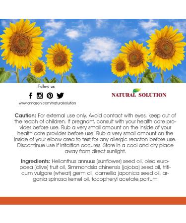 Natural Solution 100% Naturally Pure Massage Oil for Aromatherapy Relaxing Massage Organic Sunflower Oil Jojoba Oil & Olive Oil Hair & Skin Care Benefits Moisturizing & Nourishing - 3.4 oz - Buy Online on GoSupps.com