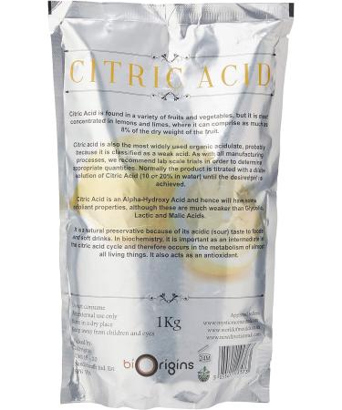 Mystic Moments Citric Acid 1Kg - Pure, Natural, Vegan & GMO-Free - Buy Online on GoSupps.com