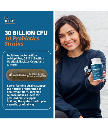 Dr. Tobias L Lysine 500 mg Tablets + Probiotics 30 Billion CFU (10 Strains) Essential Amino Acid for Skin Health + Shelf Stable Daily Probiotic for Gut Flora & Digestive Wellness - Buy Online on GoSupps.com