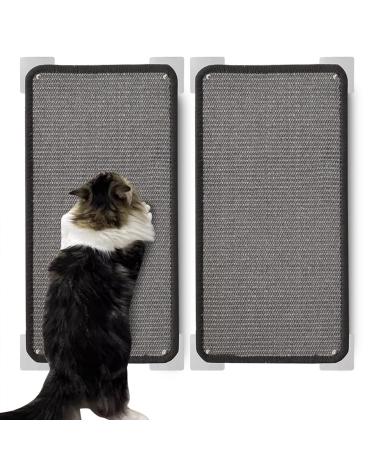 MIAOGE 2PCS 21.7"x11" Cat Scratch Mat Wall Mounted Scratching Pads Cat Scratch Rug Sisal Floor Scratcher(Grey)