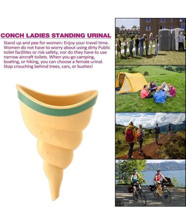 Female Urinal - Spill Proof Female Urinal Device for Women Standing Up to Pee - Travel Urinal for Female Pee Funnel Reusable Women Pee Cup for Hiking Camping Picnic Dtt Conch Shape + Stability Ring Light Yellow - Buy Online on GoSupps.com