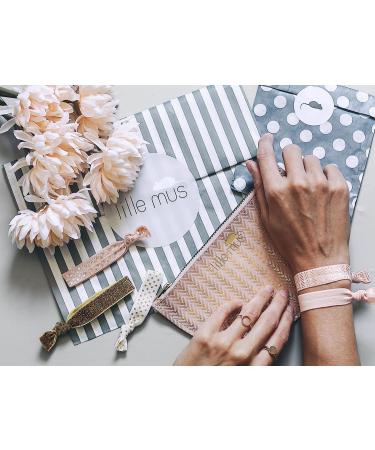 Lille Mus Black Glitter Hair Ties & Bracelets - Set of 5 | International Shipping Available - Buy Online on GoSupps.com