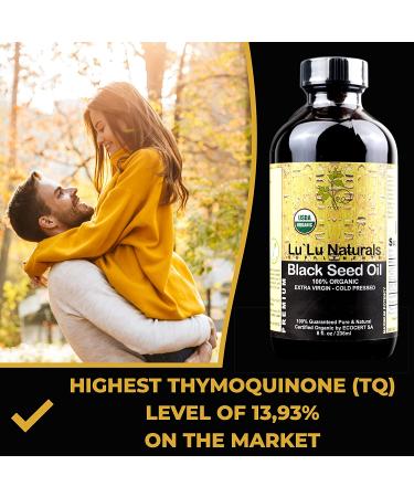 Lu'Lu Naturals Organic USDA Certified Black Seed Oil 8oz - Cold Pressed, Extra Virgin, Non-GMO Nigella Sativa - Cumin 8 Fl Oz - Buy Online on GoSupps.com