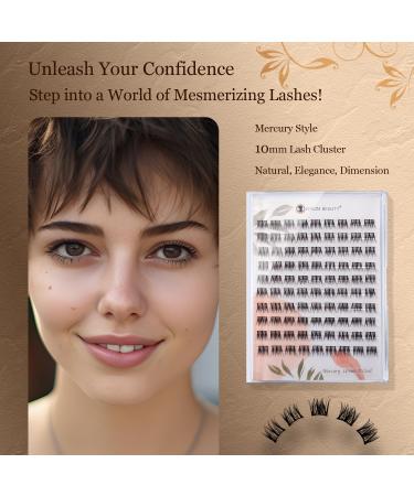 Natural Wispy Eyelash Clusters - 10mm D-Curl Individual Lash Extensions | Ultra Soft Lightweight & Easy to Apply | EHSZM Beauty - Buy Online on GoSupps.com