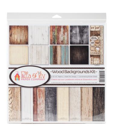 Reminisce EAV-800 Wood Backgrounds Scrapbook Collection Kit