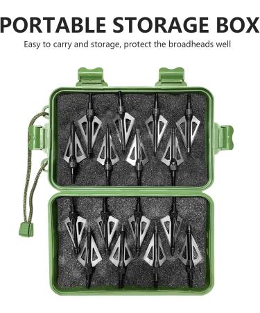 EONACTVE 100 Grain Crossbow Broadheads - 3 Blade Arrow Tips for Hunting - 16 Pack with Storage Case - Buy Online on GoSupps.com