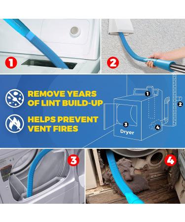 Holikme Dryer Vent Cleaner Kit - Vacuum Attachment Brush & Lint Remover - Blue - Buy Online on GoSupps.com