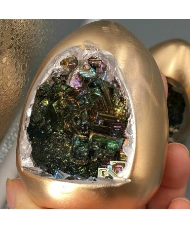 Natural Crystal Rough Natural Rainbow Bismuth Ore Egg Quartz Crystal geode Specimen Decoration 1pc - Buy Online on GoSupps.com