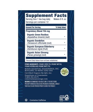 Celestial Seasonings Organic Matcha Herbal Tea - Daily Wellness 12 Bags - Buy Online on GoSupps.com
