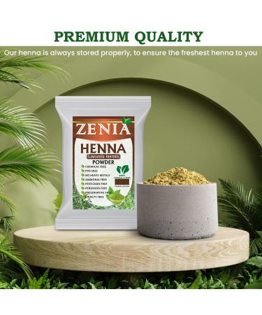 Zenia 100% Pure Natural Henna Powder 454g (1 lb) | Orange-Red Hair Color | Triple Sifted from Rajasthan - Buy Online on GoSupps.com