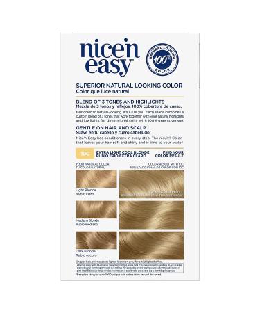 Clairol Nice'n Easy 10C Extra Light Cool Blonde Permanent Hair Dye - 6.26 Fl Oz - Buy Online on GoSupps.com