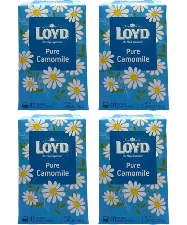 Loyd Tea 40 Teabag X4 Pure Camomile Flavour 160 Total Herbal Infusion Tea Drink Home Office Work - Buy Online on GoSupps.com