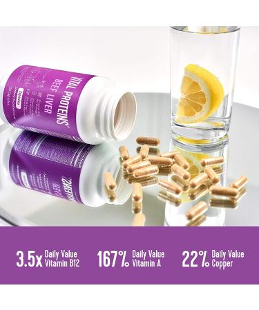 Vital Proteins Beef Liver 750mg | 120 Capsules - Nutrient-Dense Superfood Supplement - Buy Online on GoSupps.com