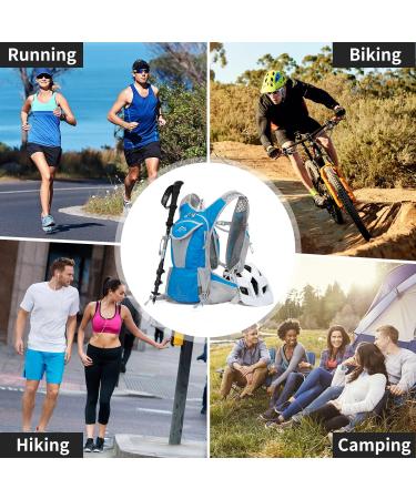 IX INOXTO Hydration Pack Backpack - Lightweight Water Daypack with 2L Bladder for Men and Women - Perfect for Running, Hiking, Cycling & Climbing - Blue - Buy Online on GoSupps.com