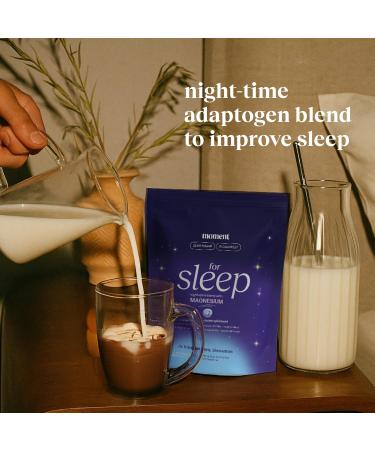 Moment Sleep Powder (SHARK TANK) | Hot Chocolate | Melatonin Alternative | 0 Sugar | Low Calorie | Mushroom Drink | Adaptogens Reishi GABA Magnesium Chamomile | Keto | Dairy Free | 30 Servings - Buy Online on GoSupps.com