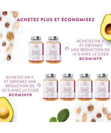 Vitamine B Complex AAVALABS 180 G lules | Complexe de 8 Vitamines B dont Vitamine B12 Vitamine B6 B5 B3 B1 D-Biotine Acide Folique Actif (B9) - Compl ment Alimentaire Vegan pour une nergie Optimale - Buy Online on GoSupps.com