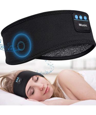 Sleep Headphones Wireless Music Headband Headphones for Side Sleepers Sleeping Sports Headband with Ultra-Thin HD Stereo Speakers Perfect for Sleeping Workout Jogging Yoga Travel Unique Gifts-Black