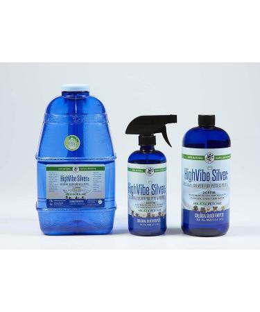 HighVibe Silver - 16 Oz Colloidal Silver Spray for Pets - 20 PPM Wound & Skin Treatment for Dogs, Cats, Birds, Horses - All Natural Healing for Pets & Owners - Buy Online on GoSupps.com