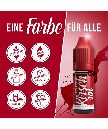 Cherry Red Food Coloring 10ml - Sugar-Free Highly Concentrated Dye for Drinks Cakes and More | Tortendendeko Baking Accessories - Buy Online on GoSupps.com