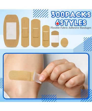 Assorted Flexible Fabric Adhesive Bandages Variety Pack - 300 Pieces - Buy Online on GoSupps.com