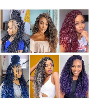8 Packs New Goddess Locs Crochet Hair 22 inch Blue River Boho Faux Locs - 8 packs/lot (T1B/Blue) - Buy Online on GoSupps.com
