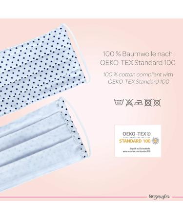 Dance Pattern Face Mask for Adults - Washable 100% Cotton Oeko-Tex Standard 100 with Nasal Bracket & Filter Bag - Stylish Thin Black & White Spot Design - M/L Size - Buy Online on GoSupps.com