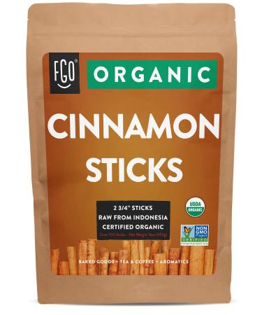 Organic Korintje Cinnamon Sticks | Perfect for Baking, Cooking & Beverages | 100+ Sticks | 2 3/4" Length | 100% Raw From Indonesia | by FGO Sticks Korintje Cinnamon 1 Pound (Pack of 1)