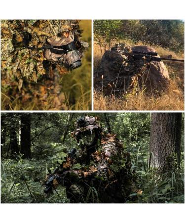 SCYLFEHDP Ghillie Suit - 3D Leafy Camo Suit for Men, Turkey Hunting, Lightweight Outdoor Gear - L (Fit Tall 5.9-6.2ft) - Buy Online on GoSupps.com