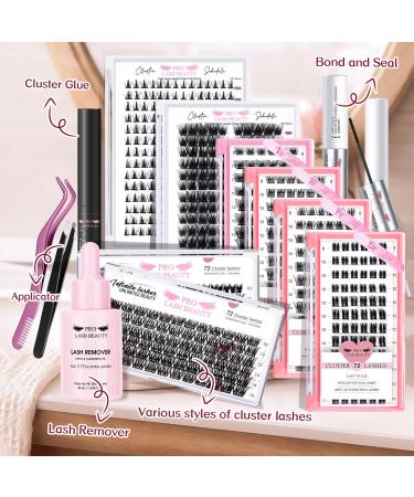72 Pcs Peachy-D-8-16 Mix Cluster Individual Lashes - DIY Eyelash Extension Kit with Super Thin Band | Reusable & Comfortable - Buy Online on GoSupps.com
