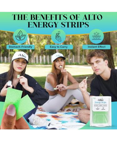 Alto Strips | Natural Caffeine Energy Strips | 80mg Instant Focus Boost | Zero Calories & Sugar-Free | Healthy Spearmint Alternative to Energy Drinks | 12 Minty Strips per Pack - Buy Online on GoSupps.com