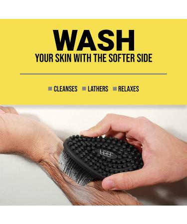 LEEF Silicone Bath and Body Brush | Exfoliating Body Scrubber for Dead Skin Removal | Massaging Bristles Improve Blood Circulation | Gentle for Women, Men, Kids, & Pets | 1 Pc, Black - Buy Online on GoSupps.com
