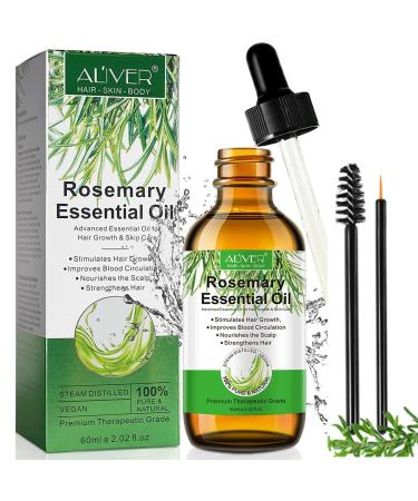 Rosemary Oil for Hair Growth (60 ML) Organic Rosemary Essential Oils Hair Oil for Deeply Nourishing Scalp 100% Pure Natural Aromatherapy Use Diffuser Beige