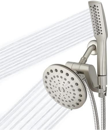 Waterpik High-Pressure Shower Wand & Rain Shower Head Combo - 12 Spray Modes, 8-Foot Hose, Brushed Nickel - Buy Online on GoSupps.com