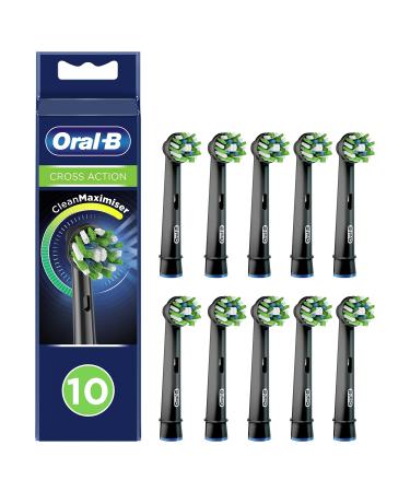Oral-B CrossAction Toothbrush Head Black  CleanMaximiser Technology  10 Counts  Mailbox Sized Pack  7 g Yellow green 10 Count (Pack of 1)