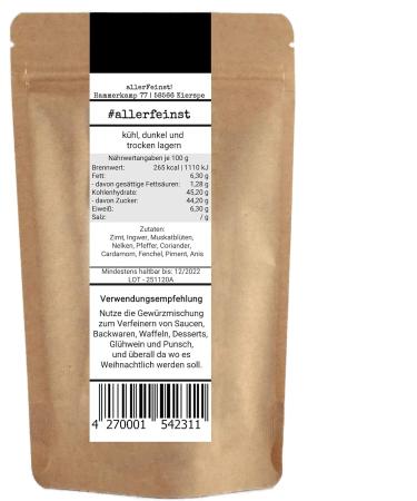 Absolutely superb! veryFeinst Grandpa Christmas Sin Speculatius spice mix for speculatius cookies waffles biscuits sauces 1 package 1 x 100 g - Buy Online on GoSupps.com