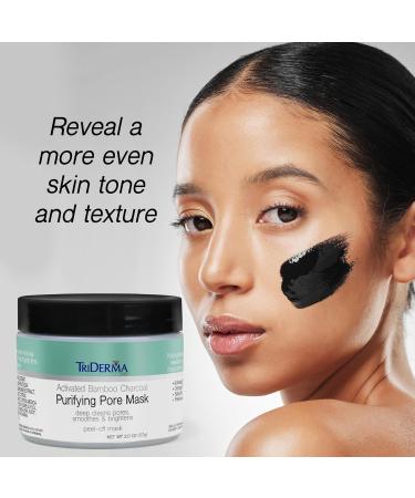 TriDerma Activated Charcoal Peel Off Face Mask with Salicylic Acid - Deep Cleans Pores & Brightens Skin - 2 oz - Buy Online on GoSupps.com