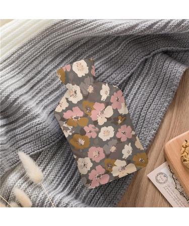 Brown Flower Hot Water Bottle with Plush Cover - Hand Warmer for Adults & Kids | 26.5x15.3cm | International Shipping Available - Buy Online on GoSupps.com