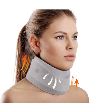 CozyHealth Neck Brace for Neck Pain and Support, Soft Neck Support Brace for Women and Men, Neck Collar for Wrap Align Stabilize Vertebrae Foam Cervical Collar for Sleeping (3.5" Depth Collar, M)