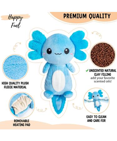 Axolotl Microwavable Heating Pad for Women and Kids - Cute Soft Cozy Plush Toy - Hot/Cold Stuffed Animal - Blue Axolotl Gift for Girls & Boys - Buy Online on GoSupps.com
