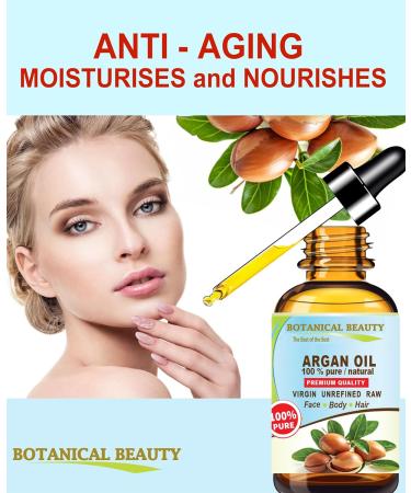 Botanical Beauty Argan Oil 100% Pure Natural Virgin Unrefined - Cold-Pressed Carrier Oil for Face Skin Hair & Nails - Rich in Vitamin E - 4 Fl oz (120 ml - Buy Online on GoSupps.com