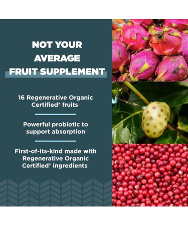 Ancient Nutrition Regenerative Organic Certified SuperFruits Capsules Supports Gut and Immune System Health Made with Probiotics Dragonfruit Mulberry and Goji 60 Count - Buy Online on GoSupps.com