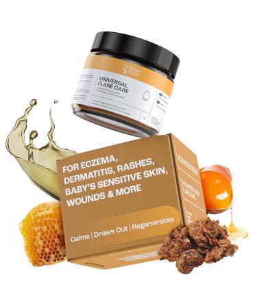 MyMagicHealer Universal Flare Care | Essential Oil Free | Relief for Rashes, Eczema, Psoriasis, Hidradenitis Suppurativa, Impetigo, Dermatitis, Wound Care, Sensitive Skin w/Propolis & Egg Yolk 2 oz 2 Ounce