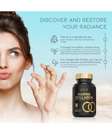 Advanced Marine Collagen Capsules | Made in The UK | Hydrolysed Collagen Supplements for Women & Men | Hair Skin and Nails Vitamins Enhanced with Hyaluronic Acid Biotin & More | 90 Capsules Marine Collagen 90 count (Pack of 1) - Buy Online on GoSupps.com