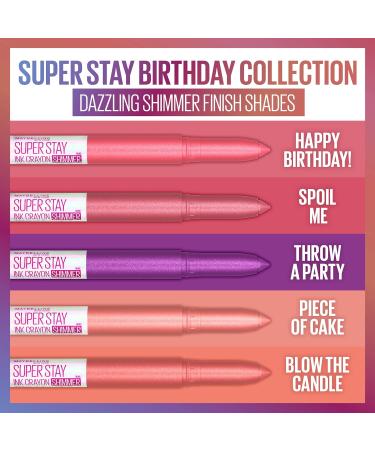 Maybelline Super Stay Ink Crayon Matte Lipstick - Limited Edition Birthday Collection - Spoil Me 0.04 oz - Buy Online on GoSupps.com