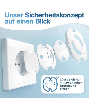 Mutkind Child Locking Sockets - 25 Piece Set with Tesa Glue | Safe Socket Protection for Kids - Rotary Mechanism Baby Fuse - Buy Online on GoSupps.com