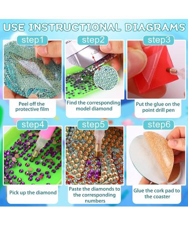 UPINS 8Pcs Diamond Painting Coasters - Ocean Theme DIY Life Coaster Kit for Adults and Kids - Buy Online on GoSupps.com