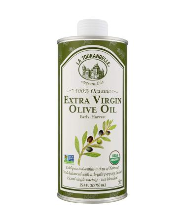 La Tourangelle Organic Extra Virgin Olive Oil Bundle - 25.4 Fl Oz & 5 Fl Oz Spray, Cold-Pressed, Artisanal, All-Natural for Cooking & Dressing - Buy Online on GoSupps.com